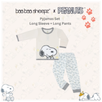 BaaBaaSheepz Pyjamas Set - Peanut Snoopy Shirt Long Sleeve S05 Yellow + Pants Long Dreamland Doodless S02 White_01