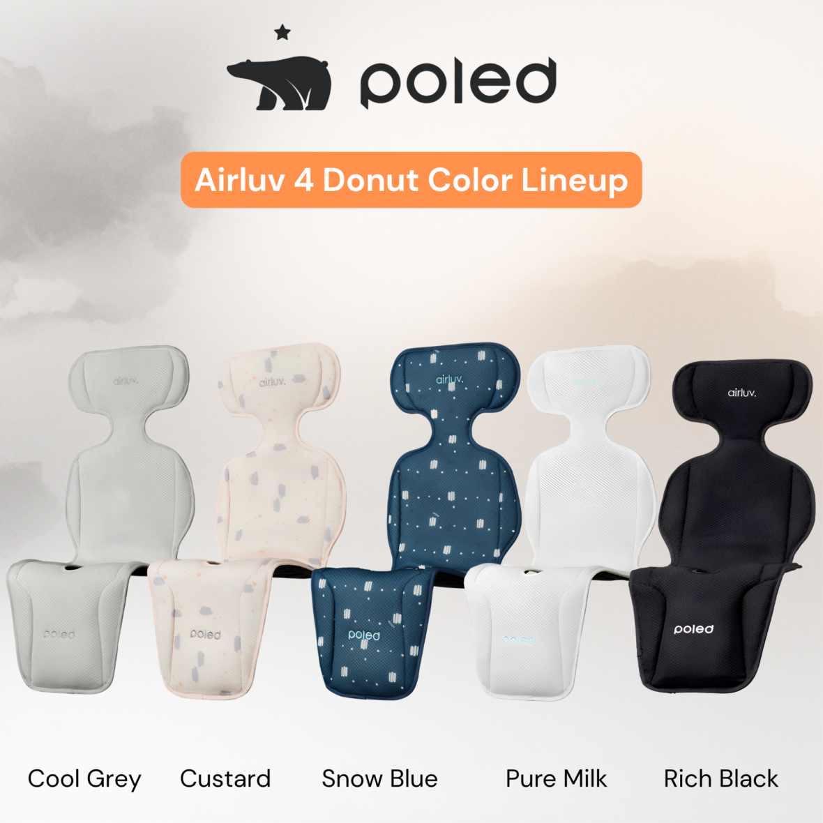 Poled AirLuv 4 Donut Baby Cooling Stroller Pad With Fan & Air Purifying