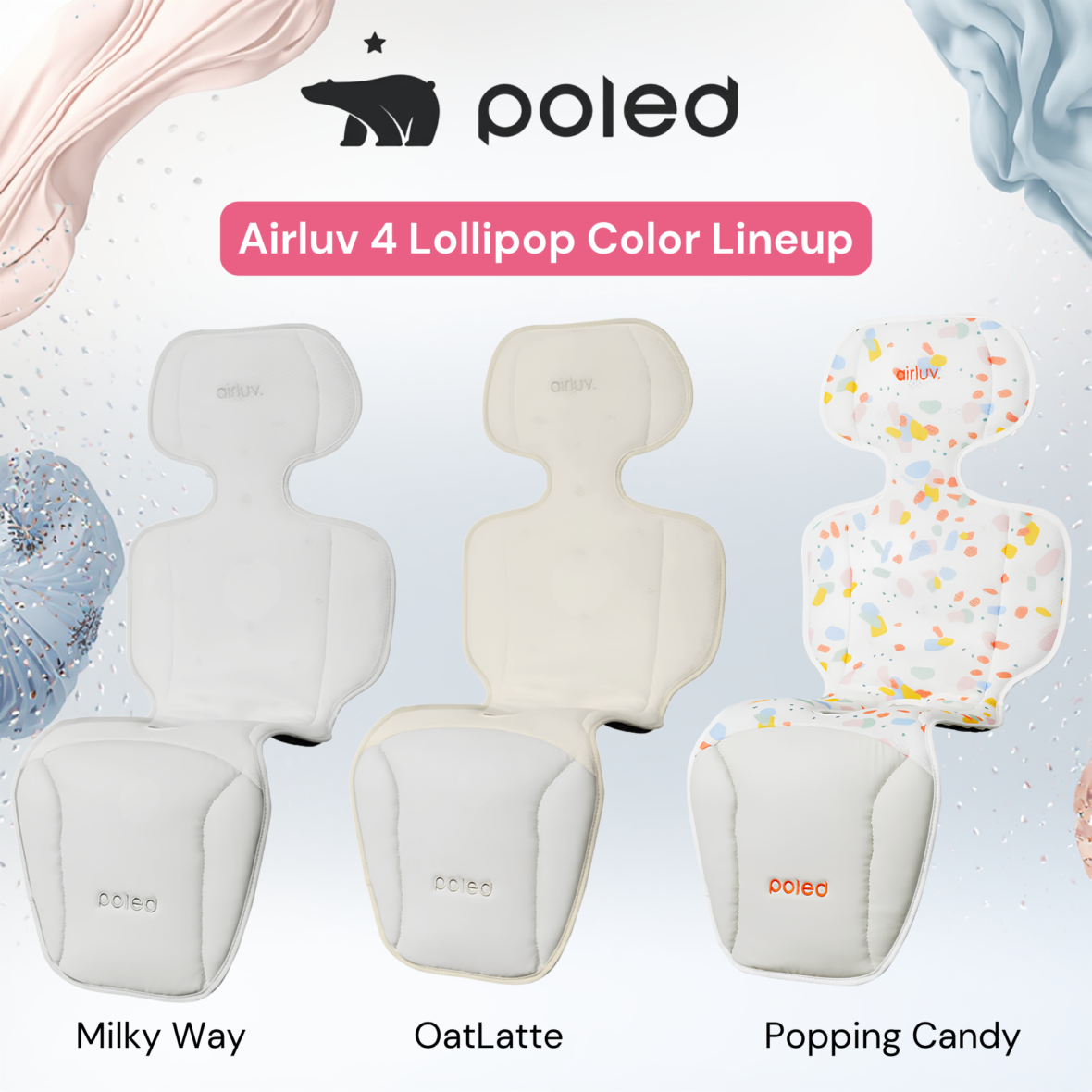 Poled AirLuv 4 Lollipop Baby Cooling Stroller Pad With Fan & Air Purifying
