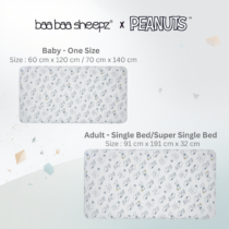 BaaBaaSheepz Mattress Sheet Baby Cot - Peanut Snoopy Dreamland Doodles S02 White