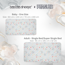 BaaBaaSheepz Mattress Sheet Baby Cot - Peanut Snoopy Dreamy Paws S01 White
