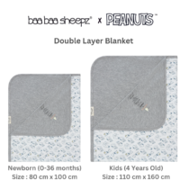 BaaBaaSheepz Double Layer Blanket - Peanut Snoopy Dreamland Doodles S02 White