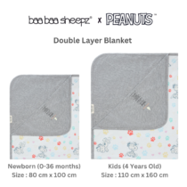 BaaBaaSheepz Double Layer Blanket - Peanut Snoopy Dreamy Paws S01 White