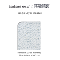 BaaBaaSheepz Single Layer Blanket - Peanut Snoopy Dreamland Doodles S02 White