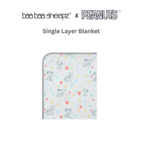 aaBaaSheepz Single Layer Blanket - Peanut Snoopy Dreamy Paws S01 White